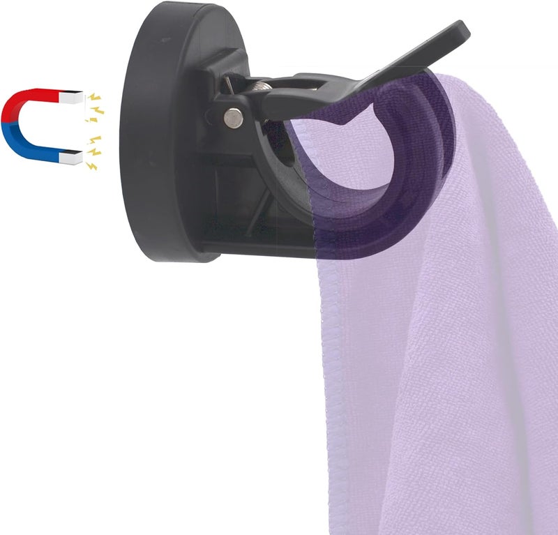 YYST Magnetic Towel Holder Towel Rack Towel Hook Hanger for Door, Refrigerator, Kitchen Stove, Oven, Dishwasher, Laundry Washing Machine- Kitten Proof (1, Black) - Image 1